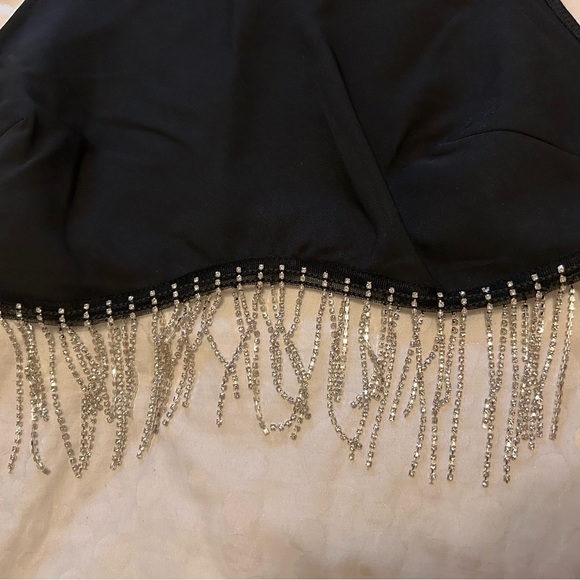 Black fringe crop top medium - Picture 3 of 4